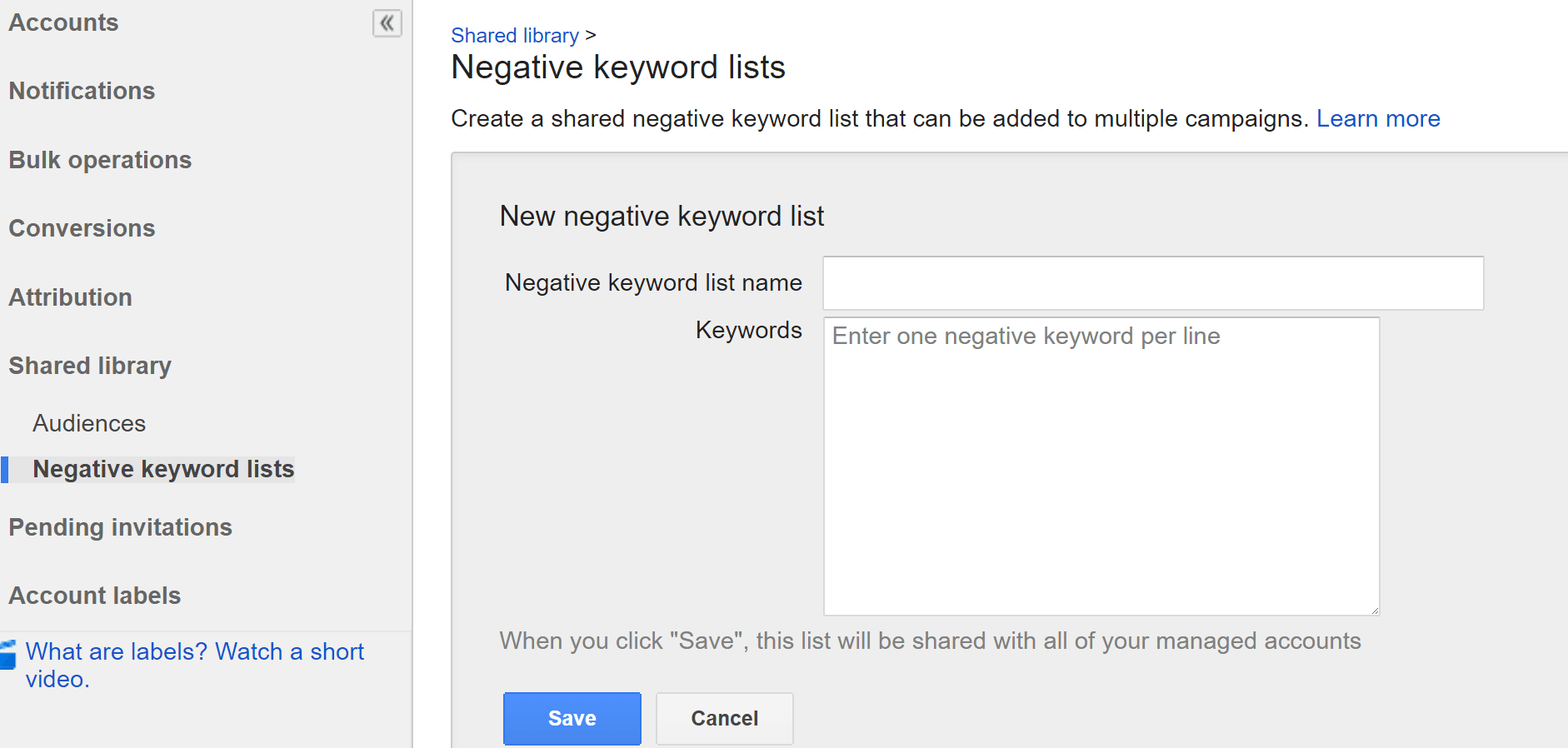 google ads negative keywords